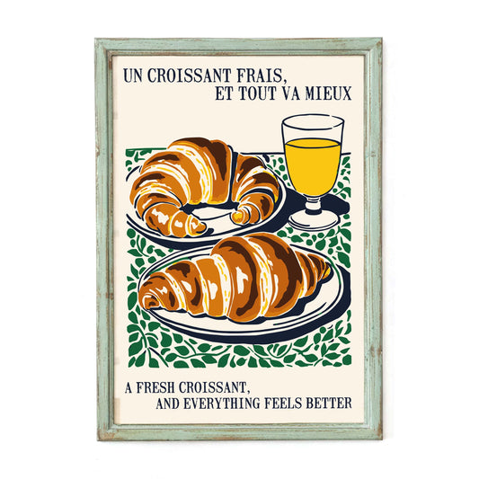 French Croissant Breakfast Print