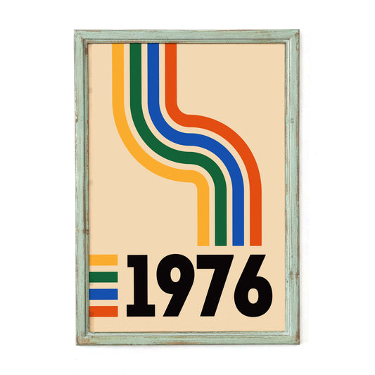1976 Retro Stripe Poster