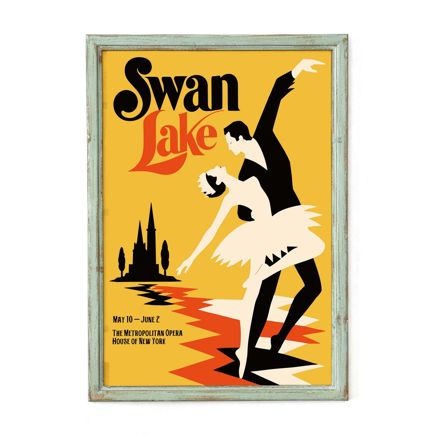 Swan Lake Ballet Vintage Poster