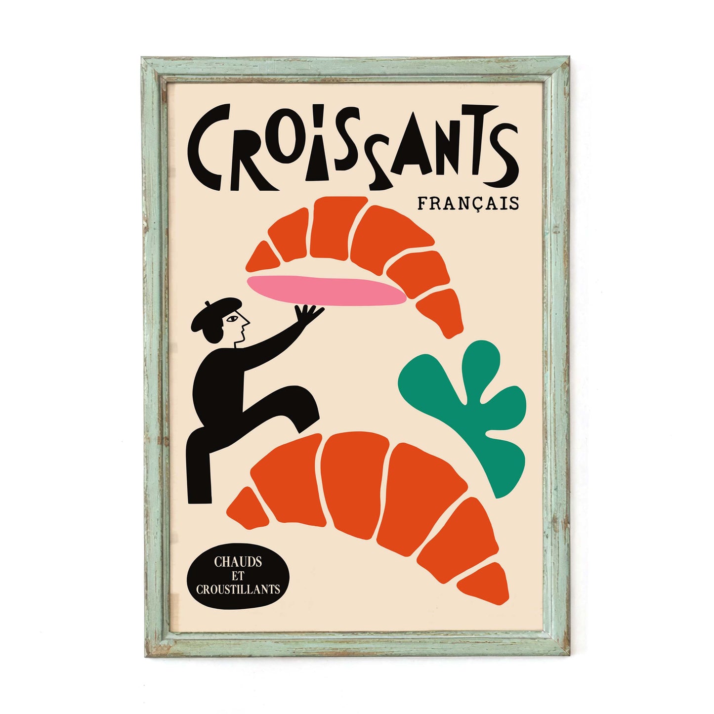 Croissants Français Illustration Poster