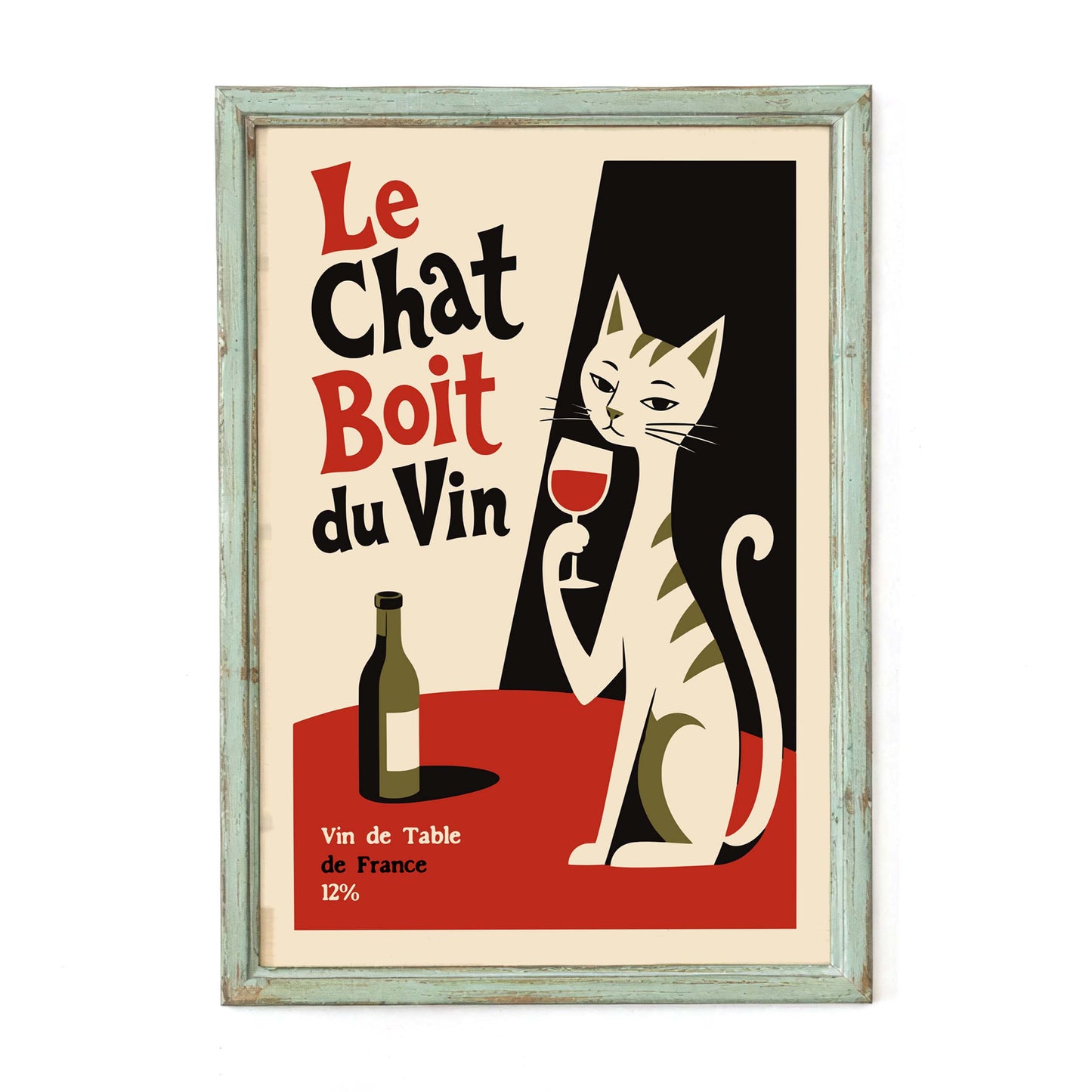 Le Chat Boit Du Vin Print