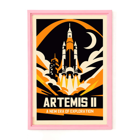 Artemis II Space Rocket Poster Print