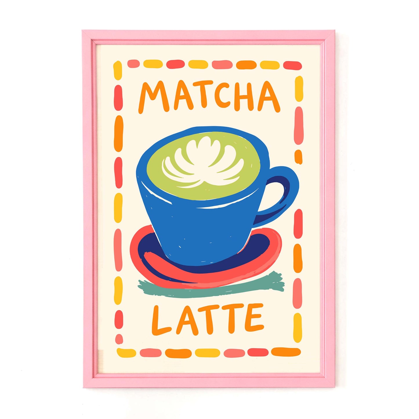 Matcha Latte Drink Wall Print