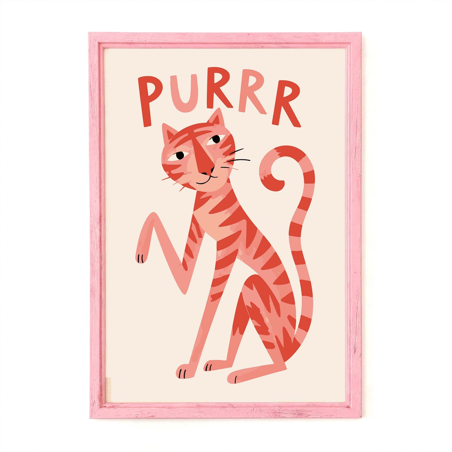 PURRR Pink Cat Art Print