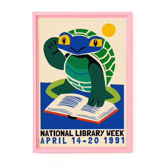 National Library Week Turtle Poster