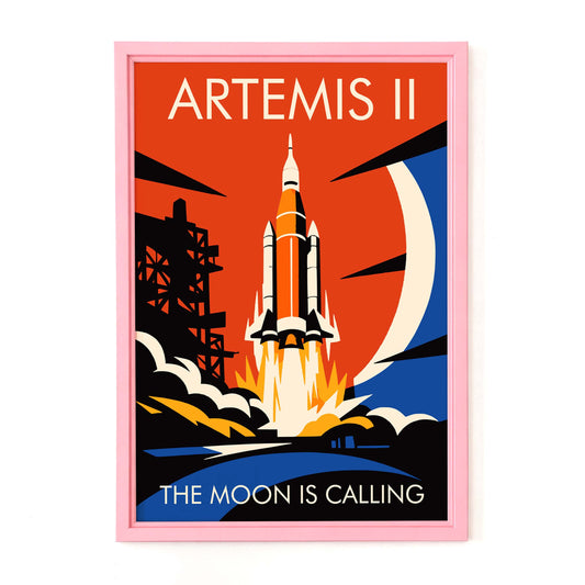 Artemis II Moon Rocket Poster Print