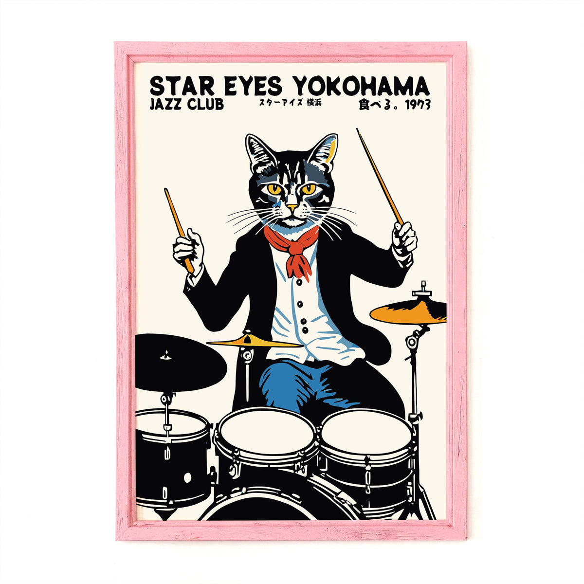 Yokohama Jazz Club Cat Poster Print