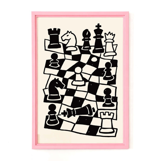Abstract Chess Board Poster Print