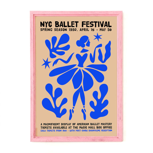 NYC Ballet Festival Retro Dance Poster
