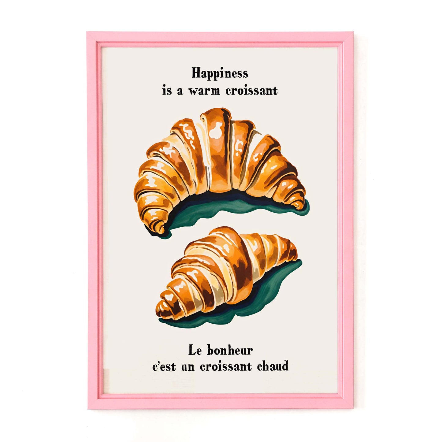 Croissant Happiness Quote Wall Art