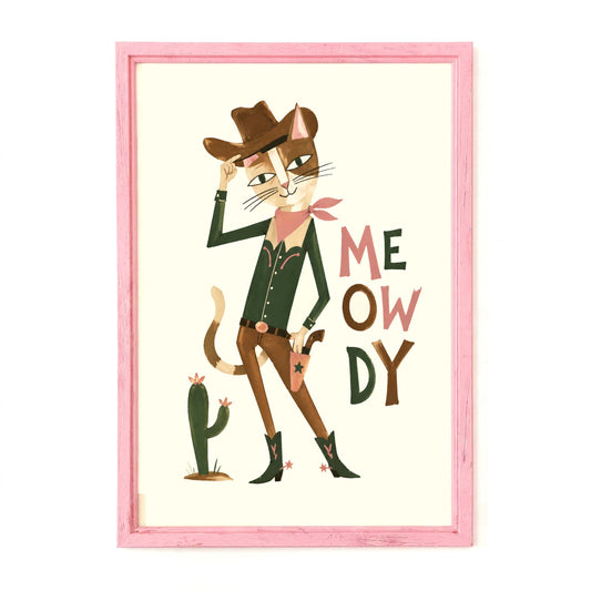 Cowboy Cat Western Print