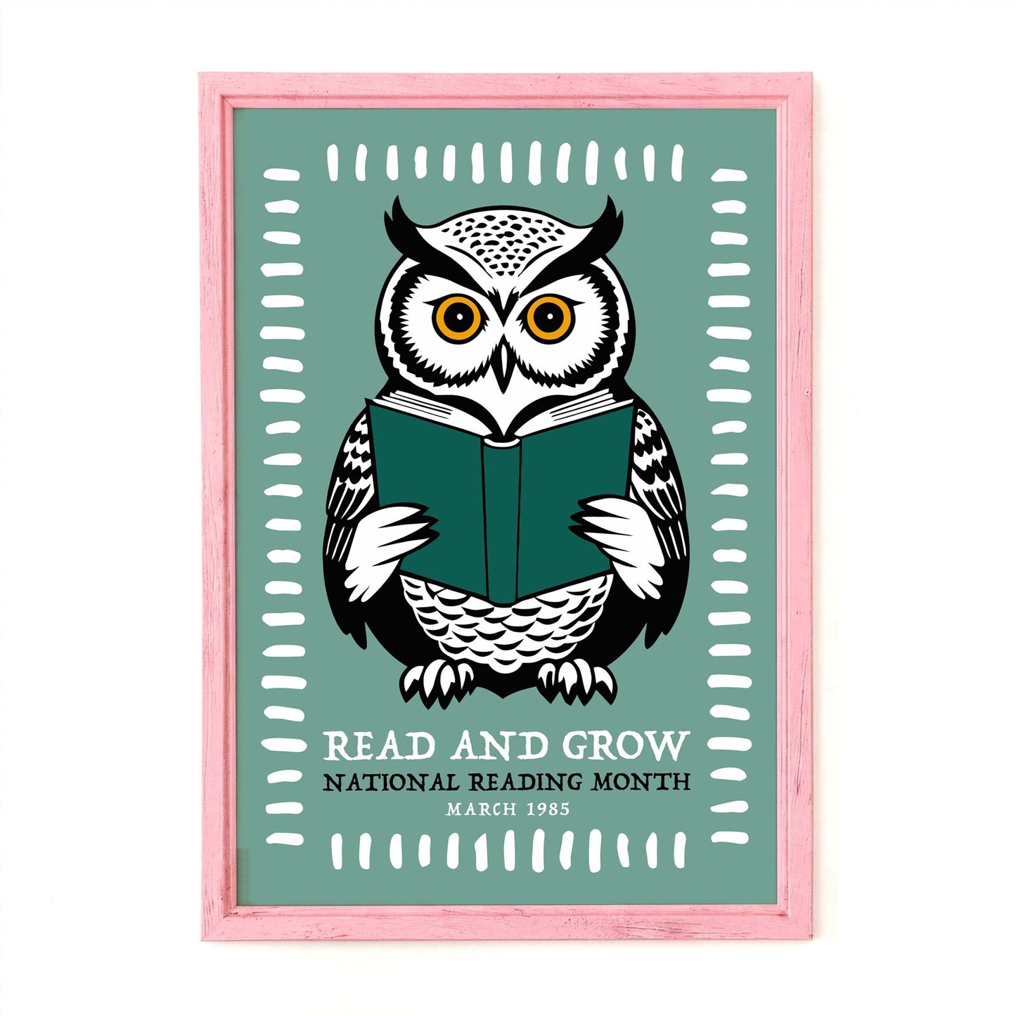 Reading Owl Library Wall Art