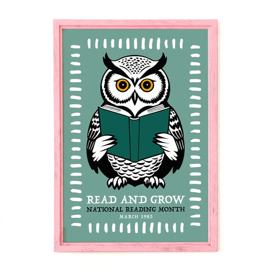 Reading Owl Library Wall Art