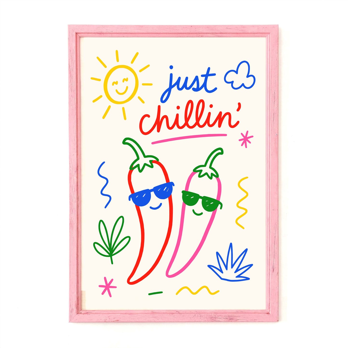 Just Chillin’ Cute Pepper Doodle Print
