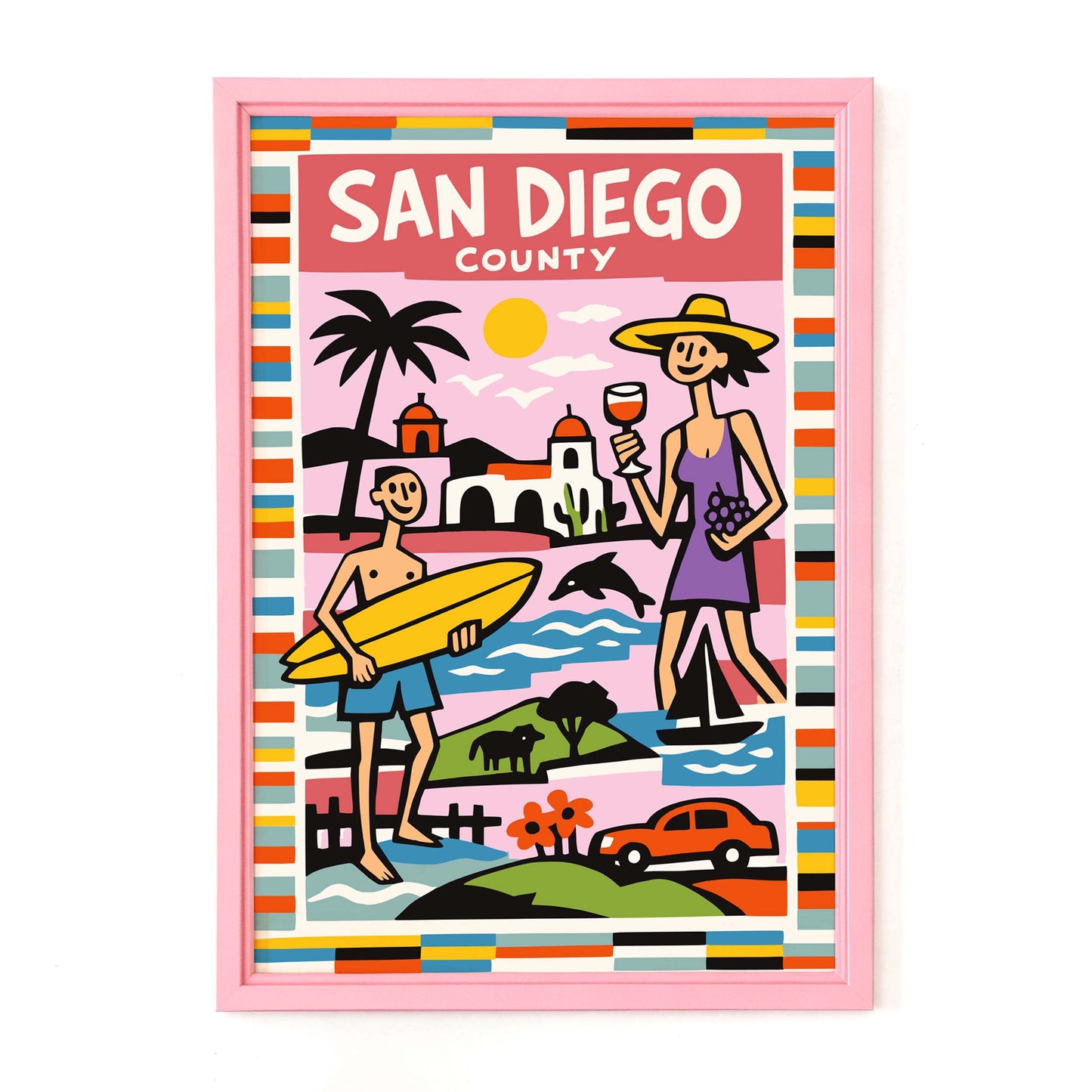 San Diego County Travel Poster Print
