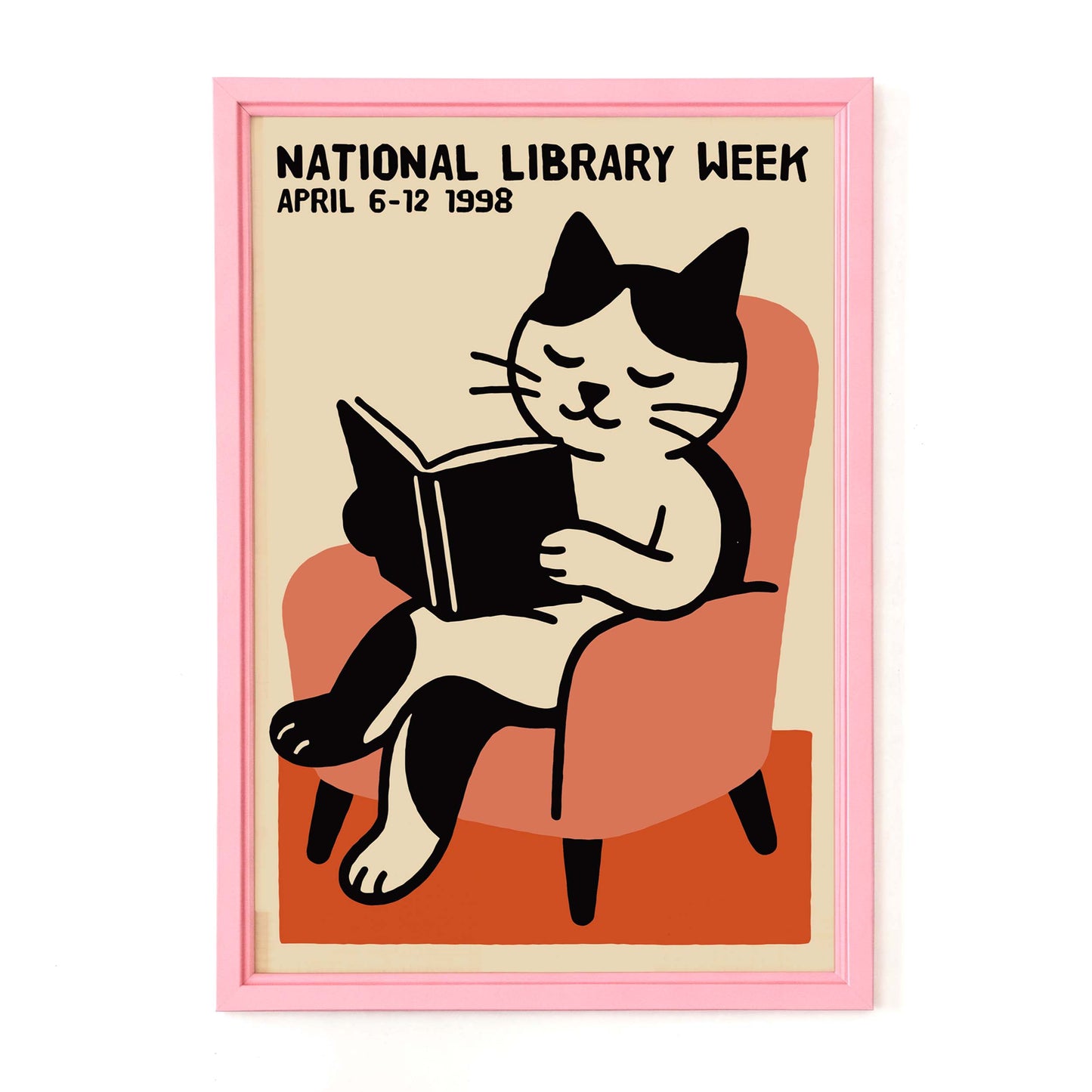 National Library Week Cat Poster Print