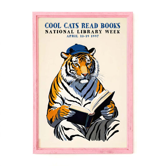 Library Week Tiger Poster Print