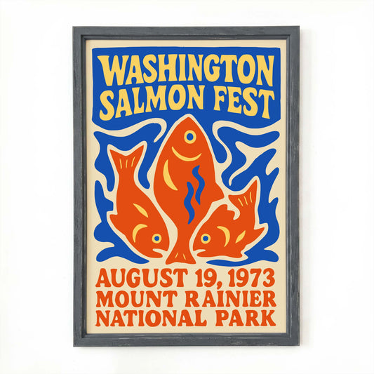 Washington Salmon Fest Fish Poster Print