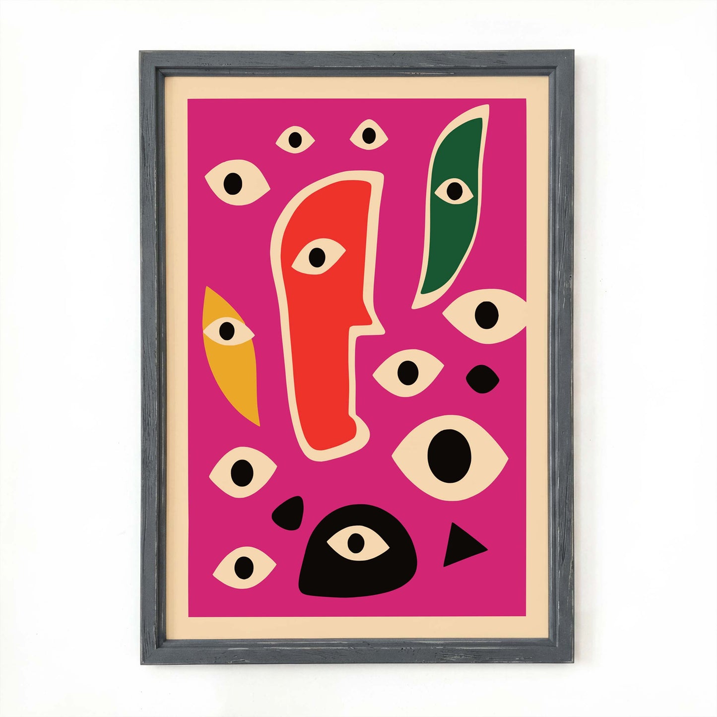 Abstract Faces Pink Poster Print