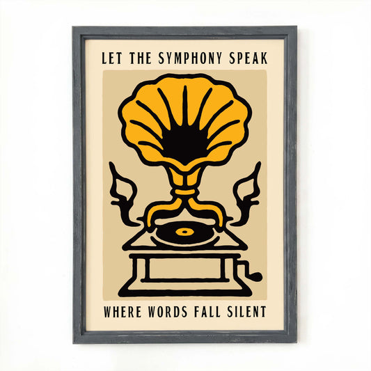 Vintage Gramophone Poster Wall Art