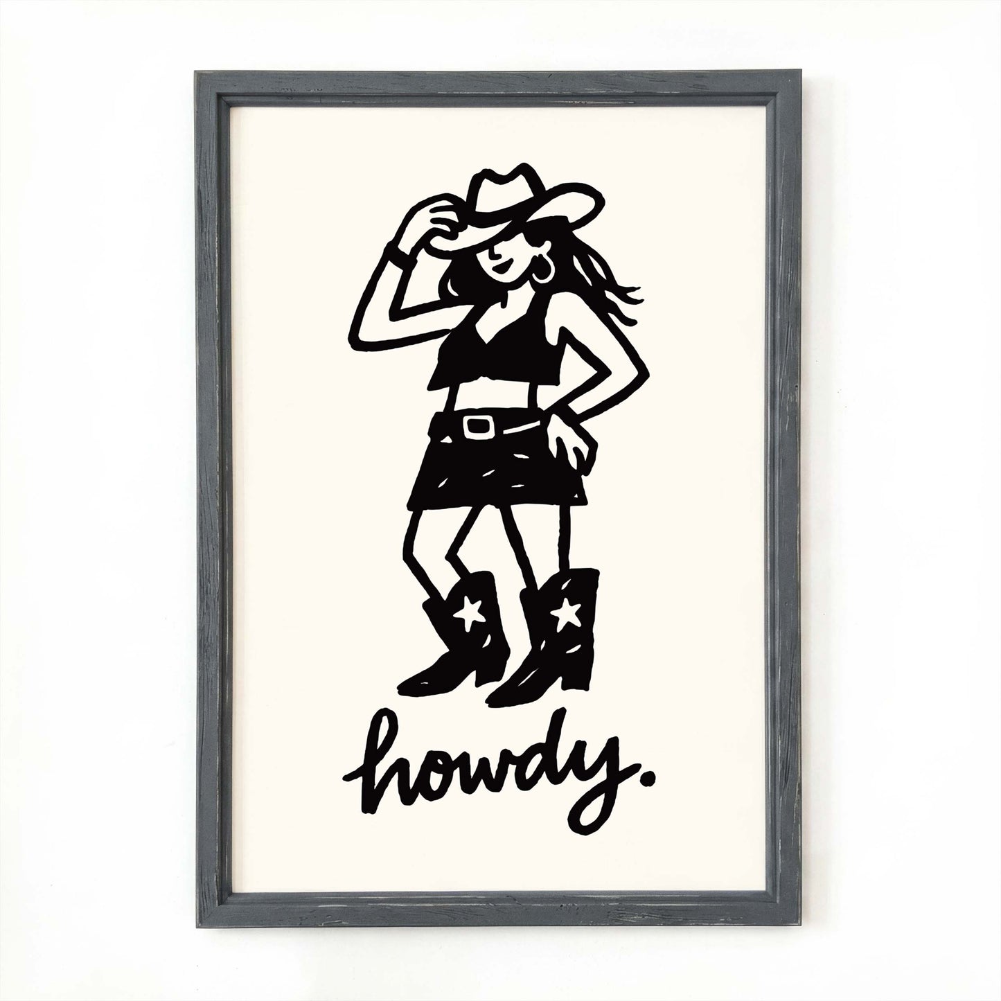 Cowgirl Howdy Western Poster Print