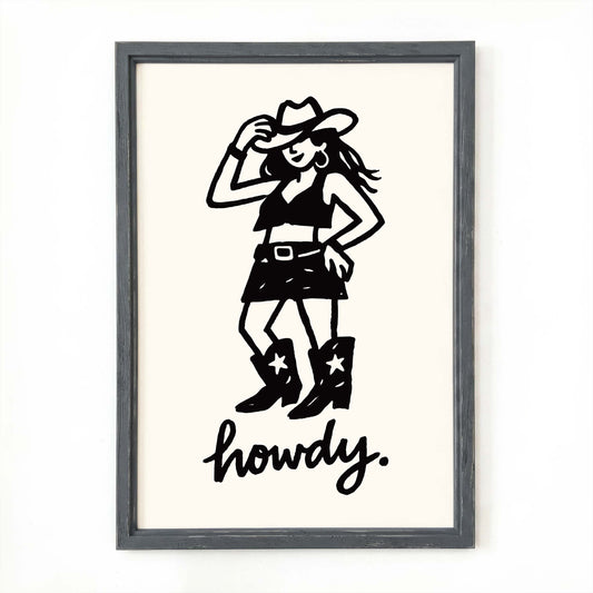 Cowgirl Howdy Western Poster Print