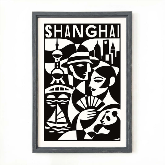 Shanghai Travel Poster City Print