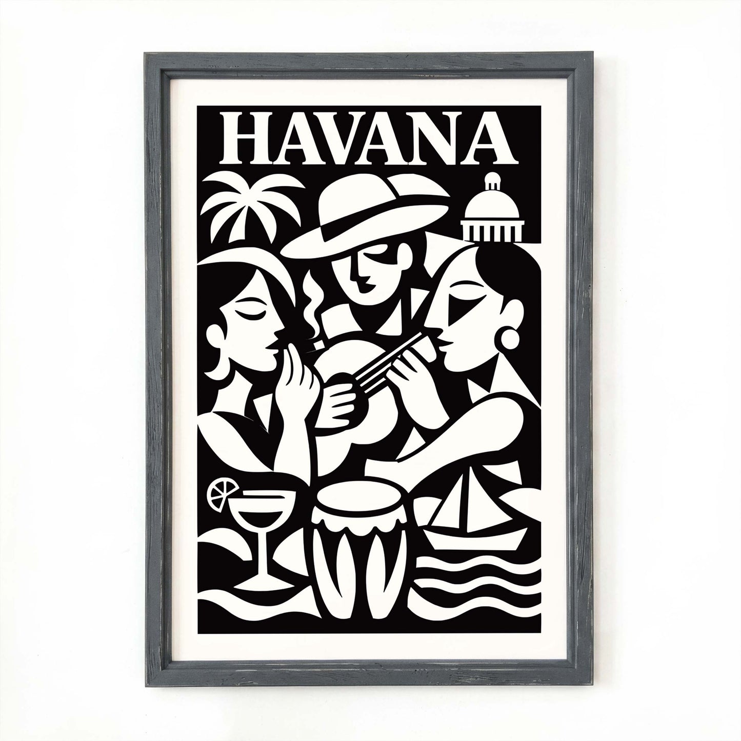 Havana Travel Poster Music Print