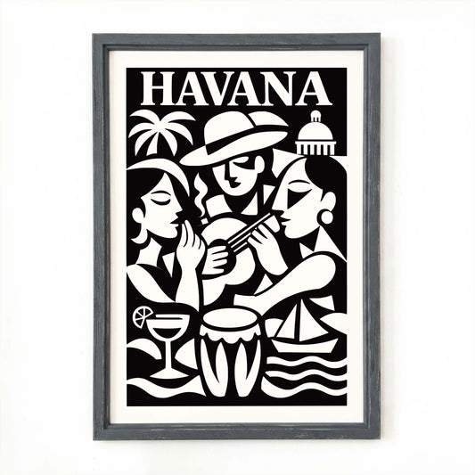 Havana Travel Poster Music Print