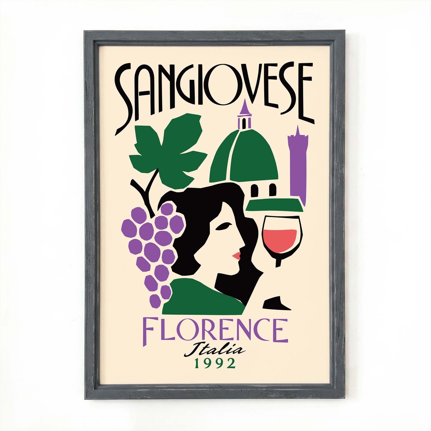Sangiovese Florence Italia Vintage Travel Poster