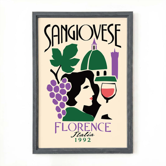 Sangiovese Florence Italia Vintage Travel Poster
