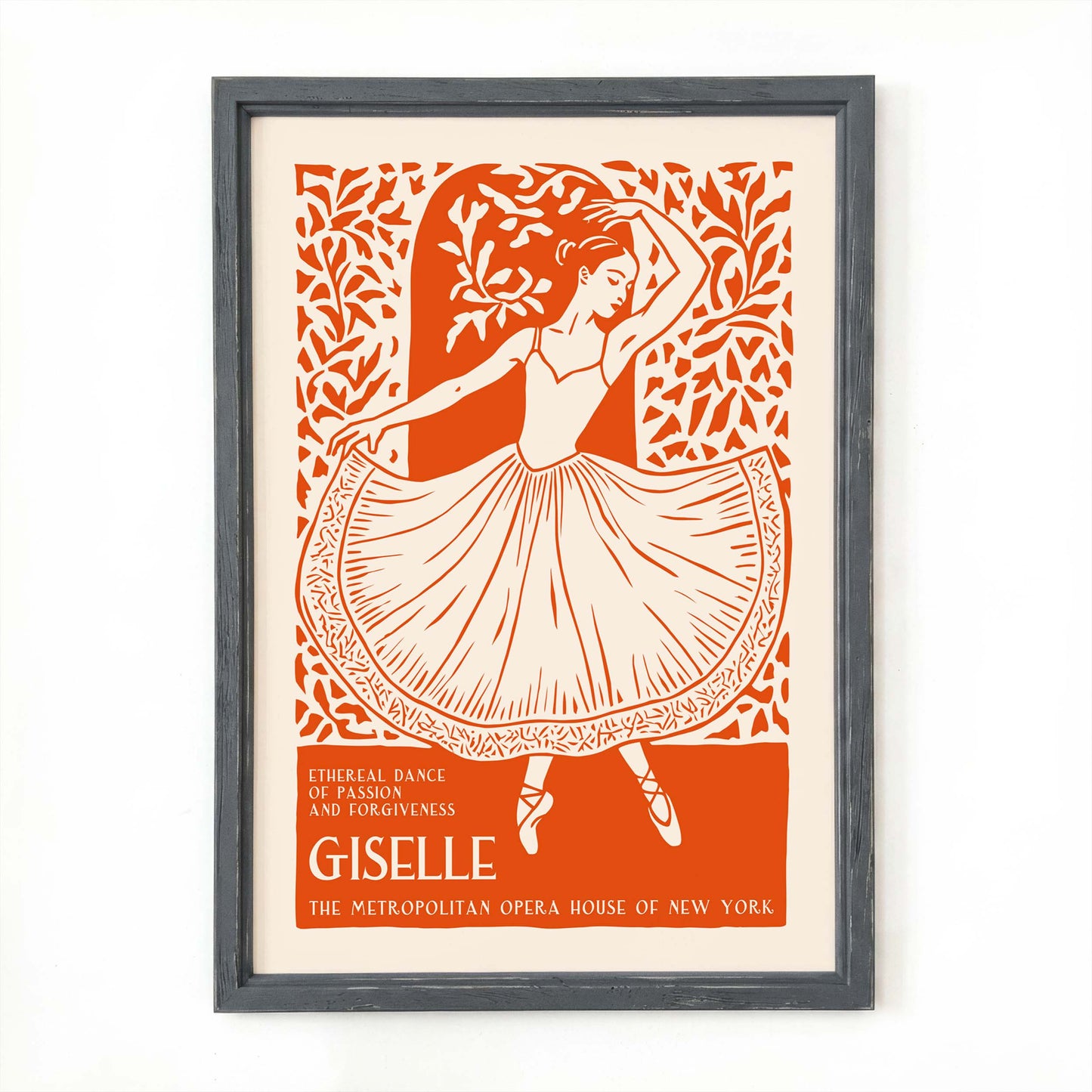 Giselle Ballet Art Deco Poster