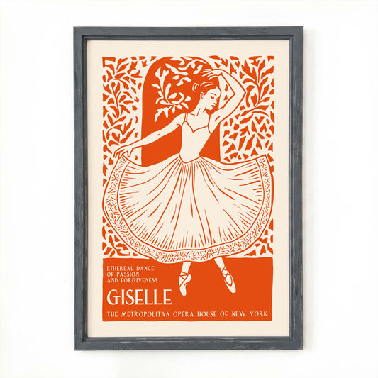 Giselle Ballet Art Deco Poster