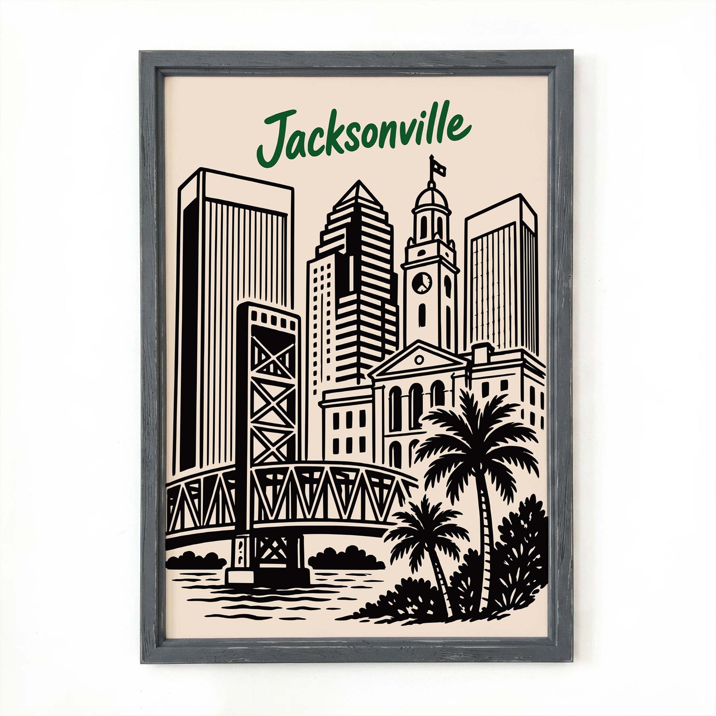 Jacksonville Skyline Travel Poster
