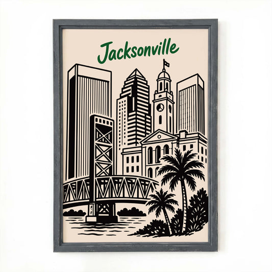 Jacksonville Skyline Travel Poster