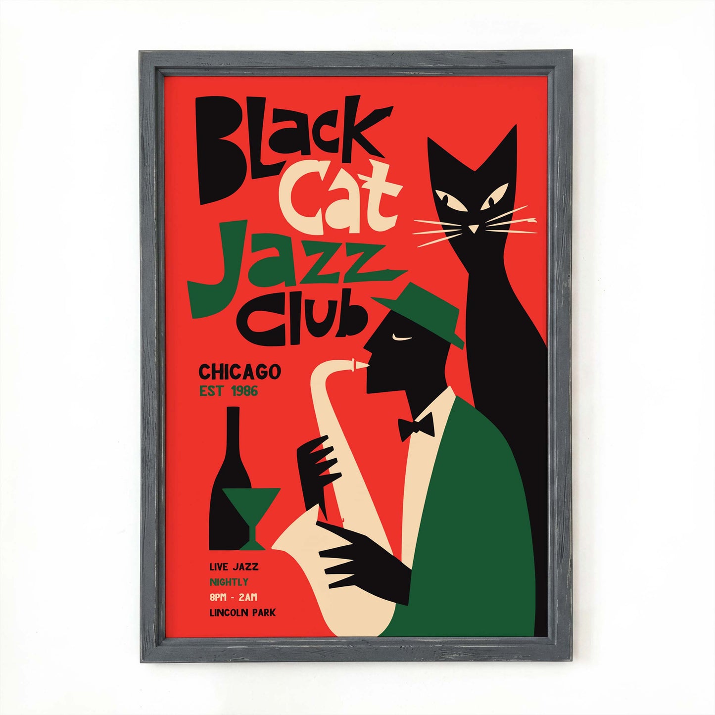 Black Cat Jazz Club Chicago Print