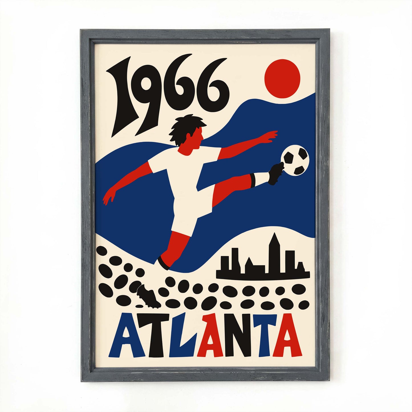 Atlanta 1966 Vintage Soccer Poster Print