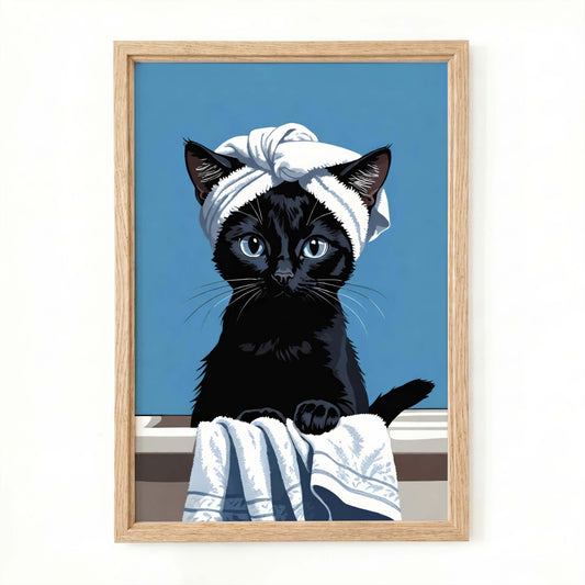 Bathroom Cat Poster