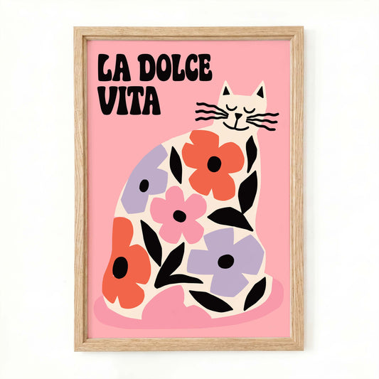 La Dolce Vita Cat Poster