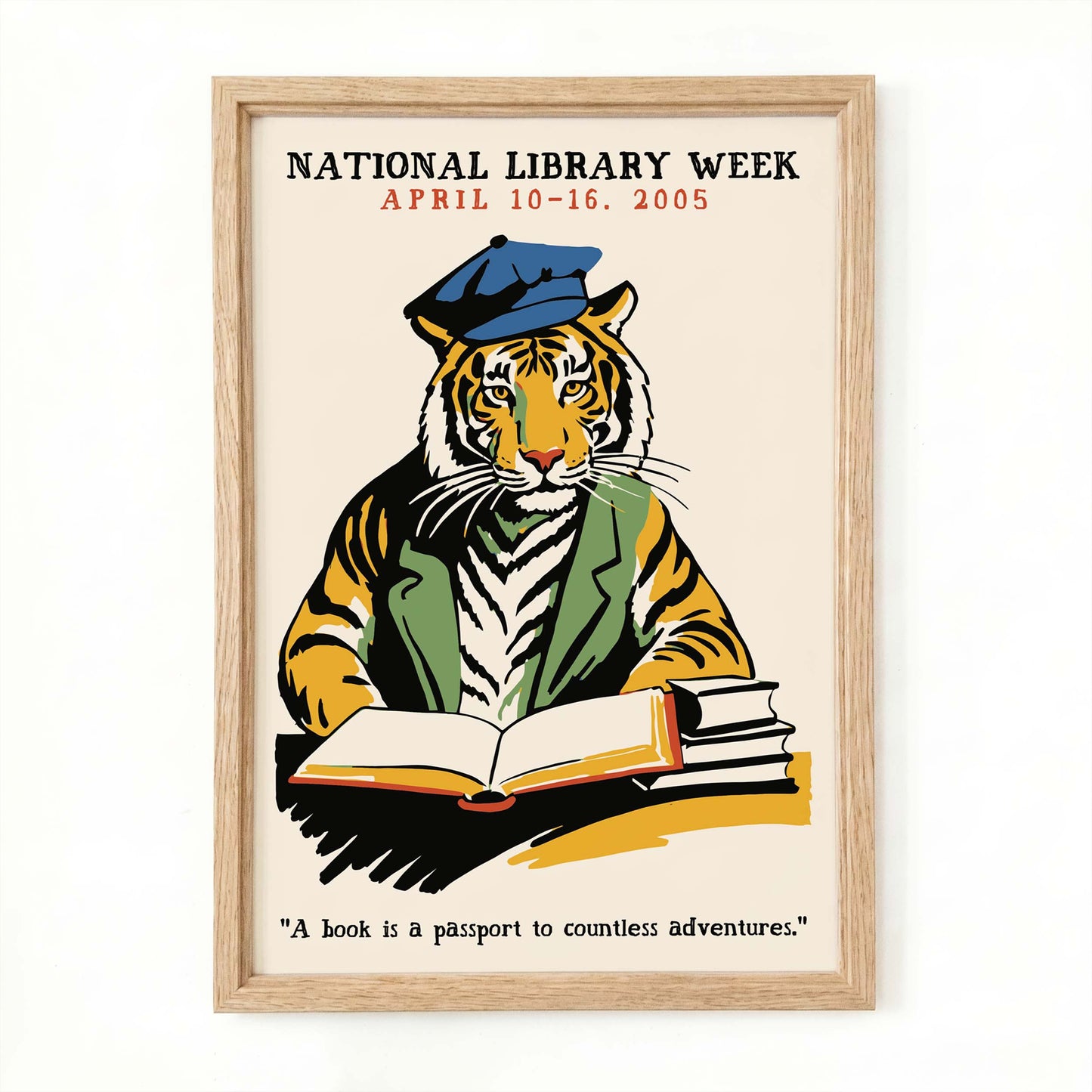 National Library Week Tiger Poster