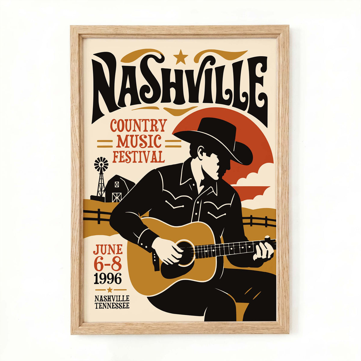 Nashville Country Festival Living Room Poster