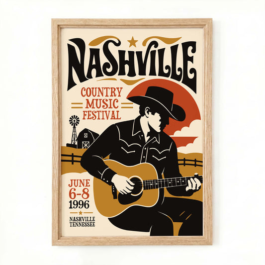 Nashville Country Festival Living Room Poster
