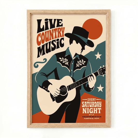 Country Music Wall Art Living Room