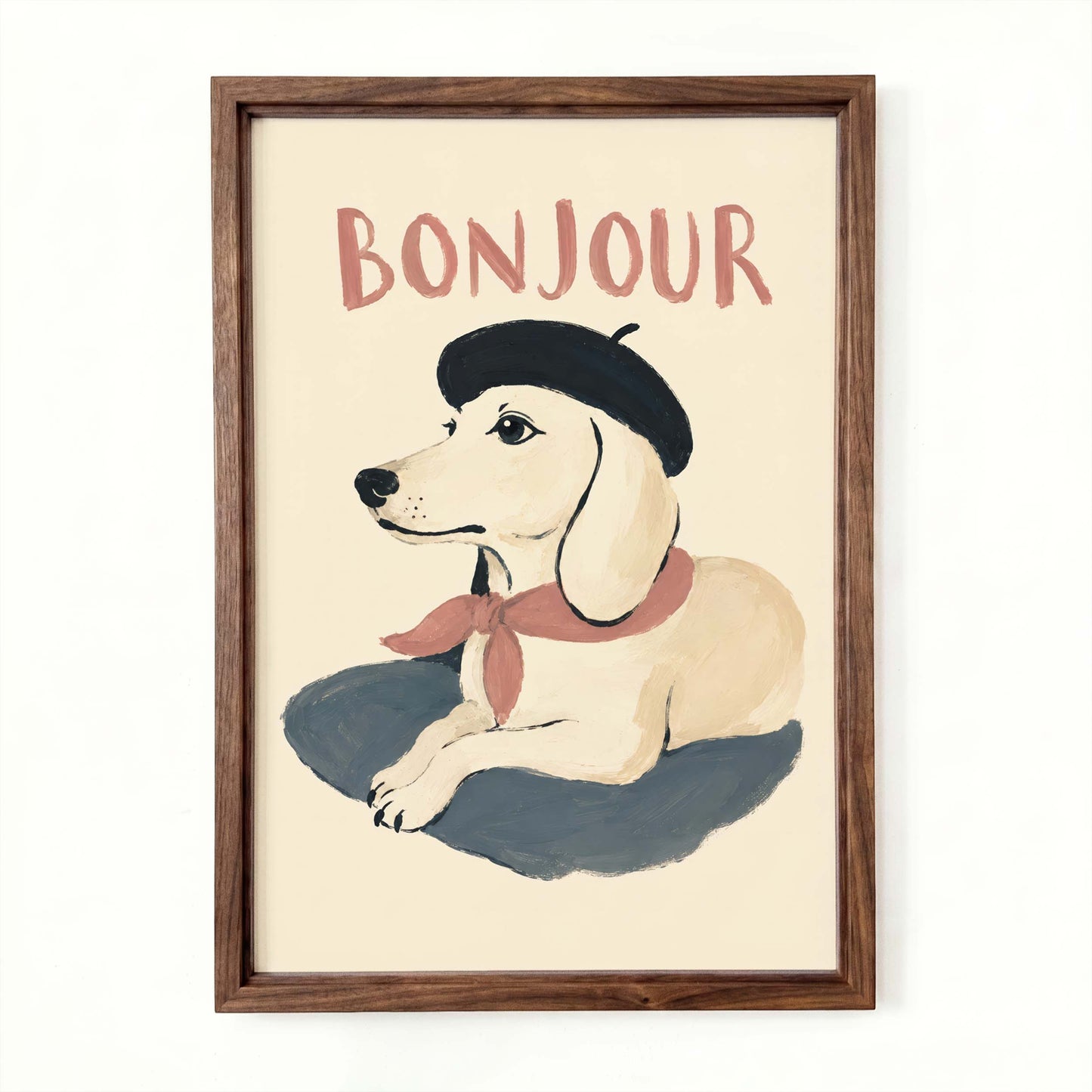 Bonjour Dachshund Wall Art Print