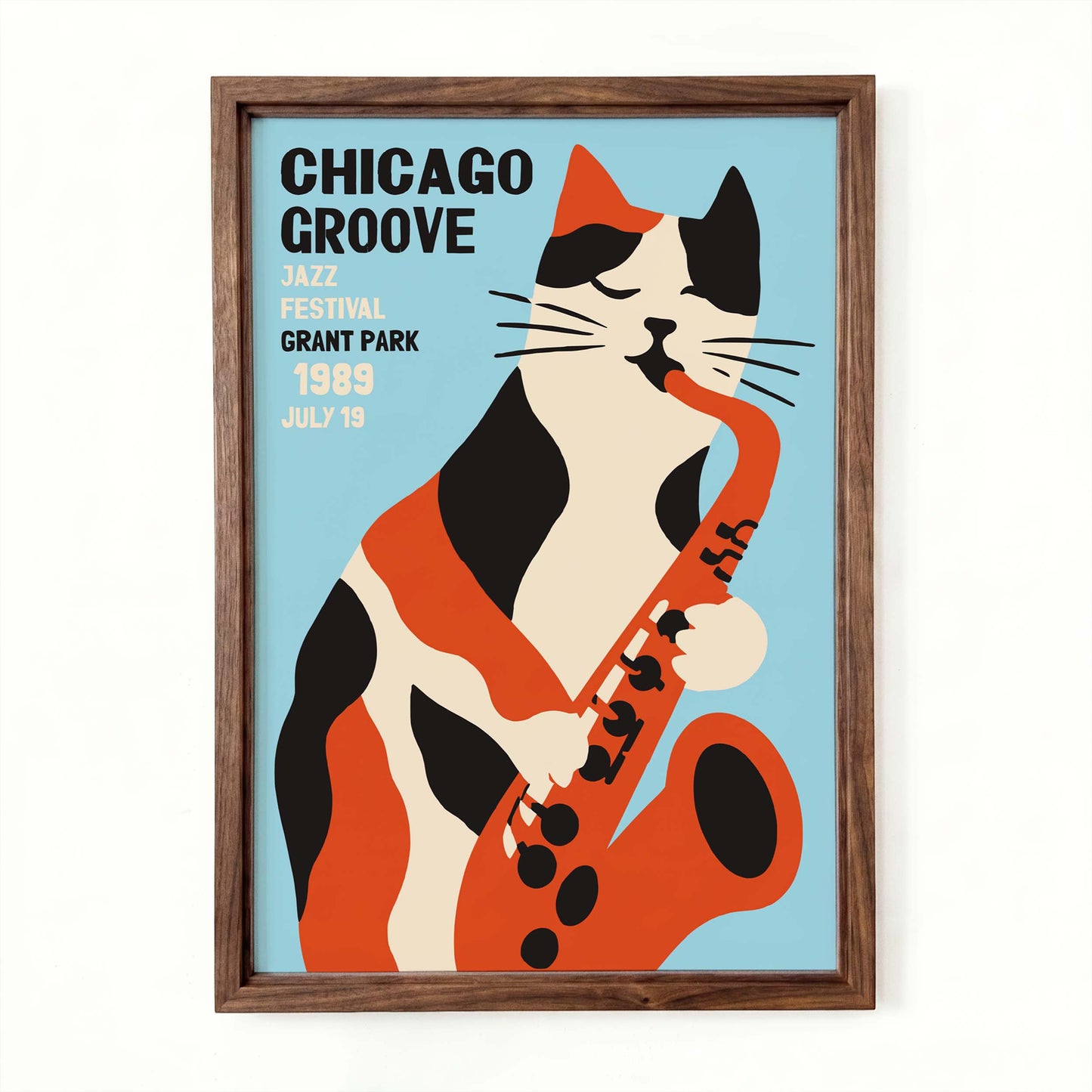 Chicago Groove Jazz Cat Poster