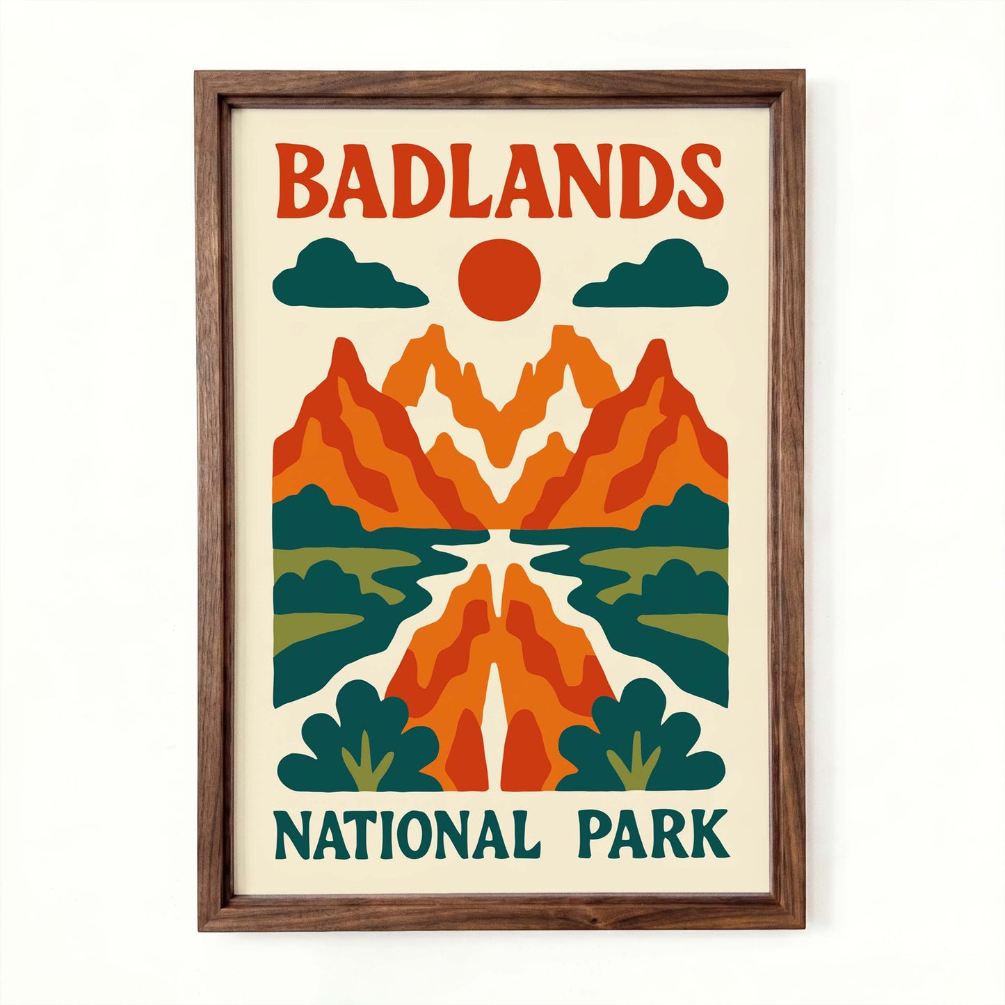 Retro Badlands National Park Poster