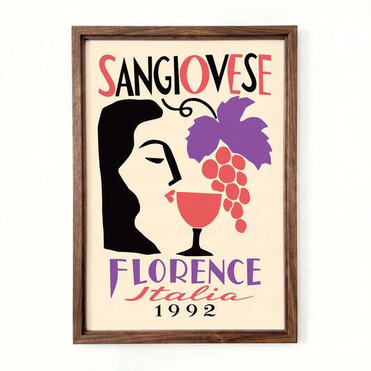 Sangiovese Florence Italia Wine Poster