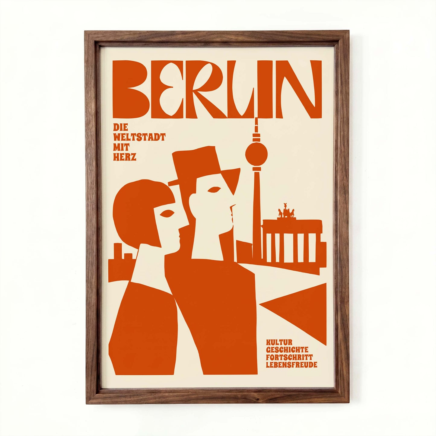 Retro Berlin City Art Print