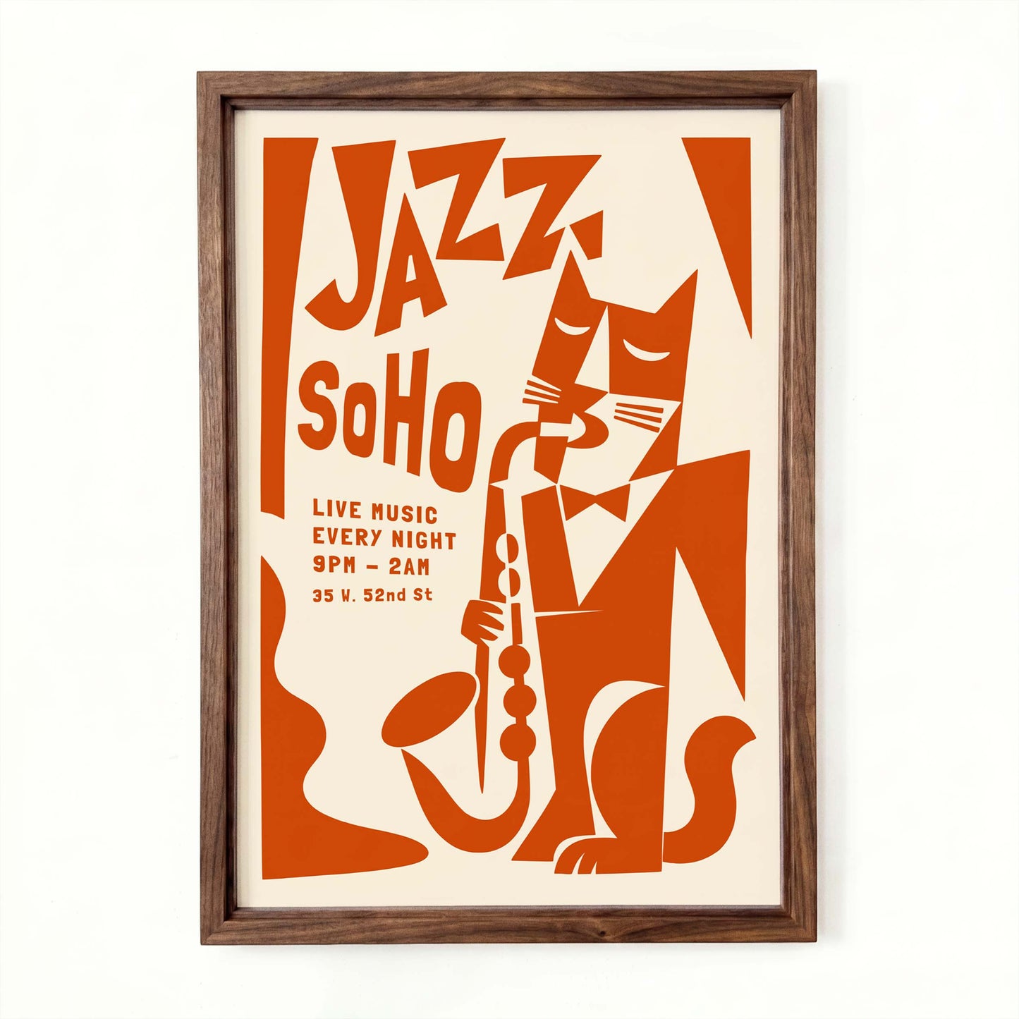 Jazz SoHo Cat Music Poster Print