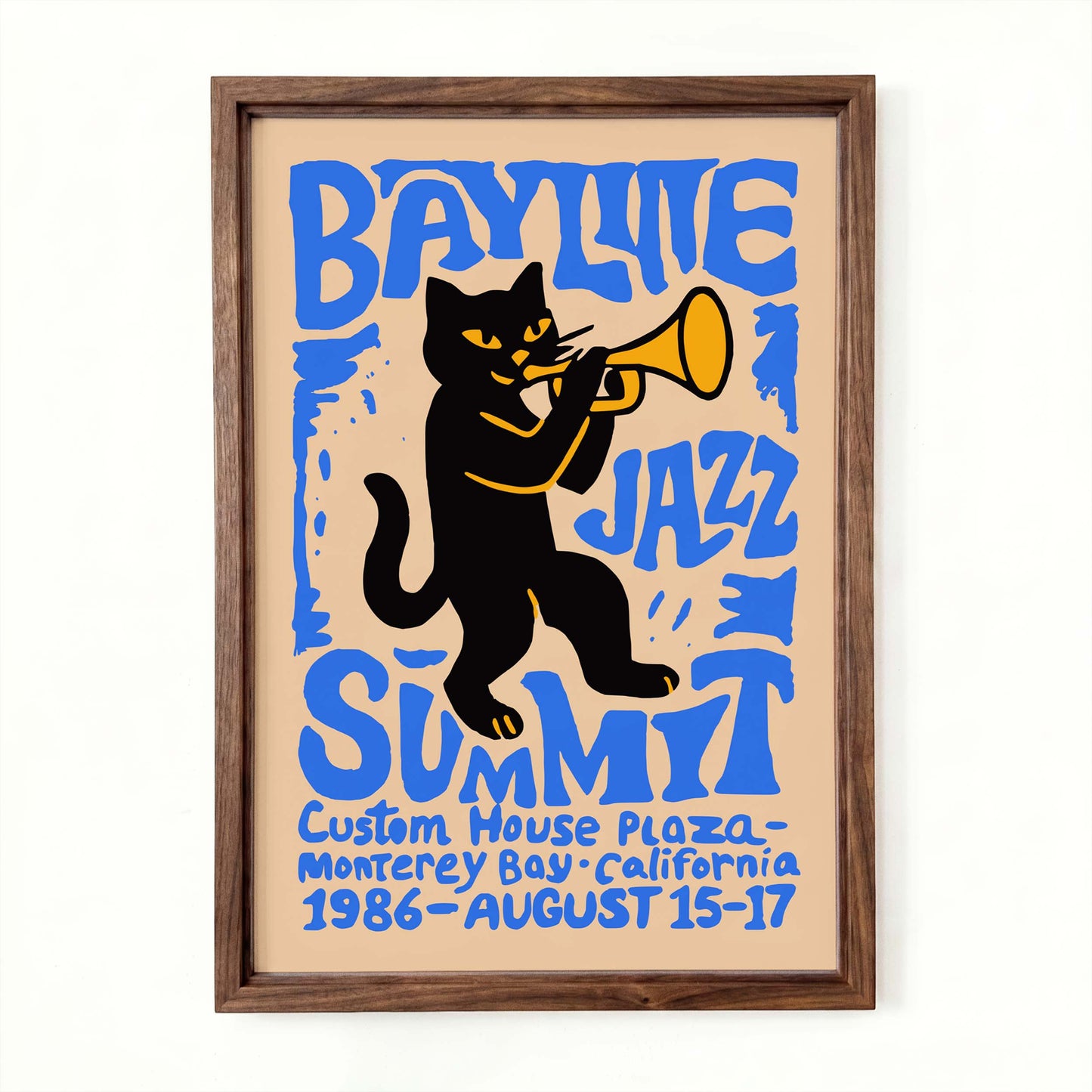 Monterey Bay Jazz Cat Retro Festival Print